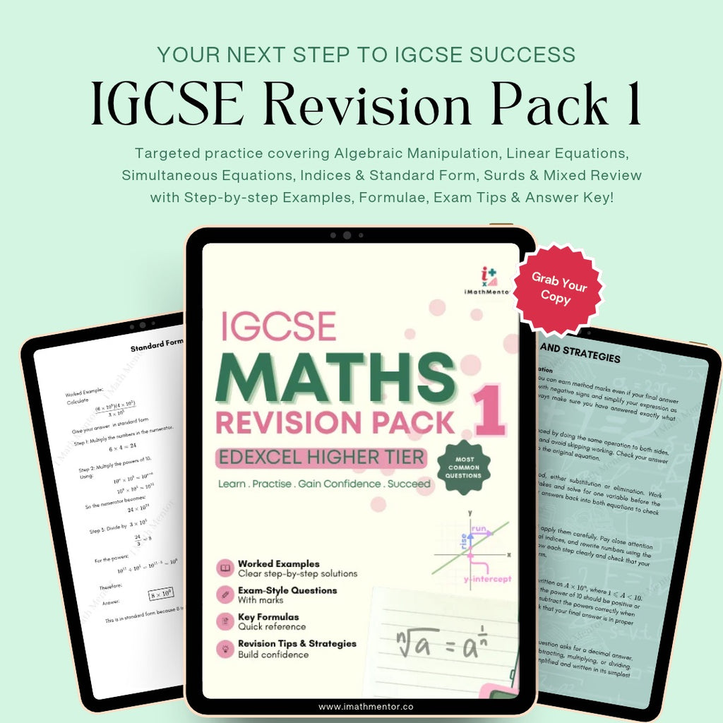 IGCSE Math Revision Pack 1
